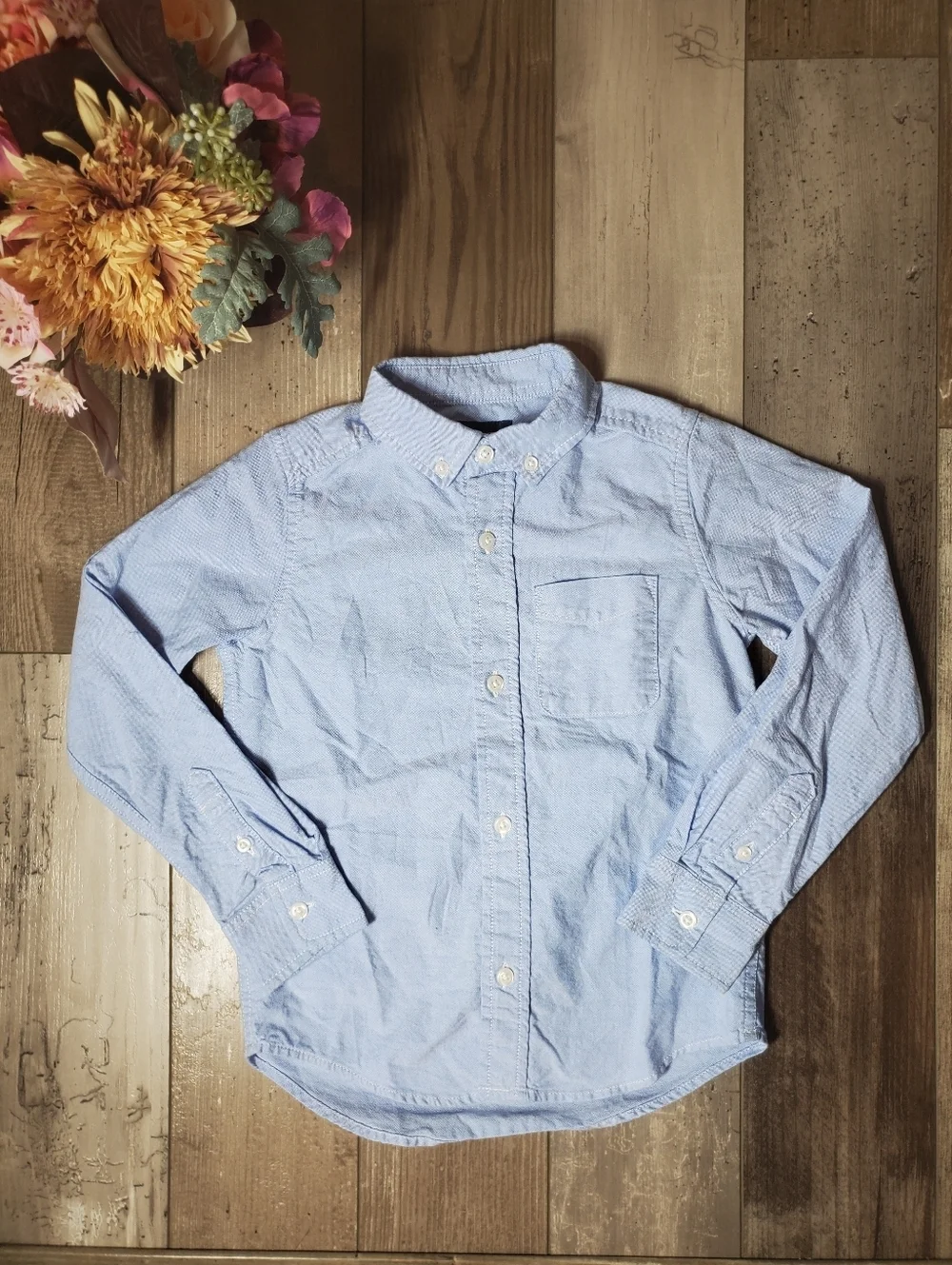 PLACE Blue Boys 100% Cotton Buttondown Dress Shirt Size 5/6 NWOT